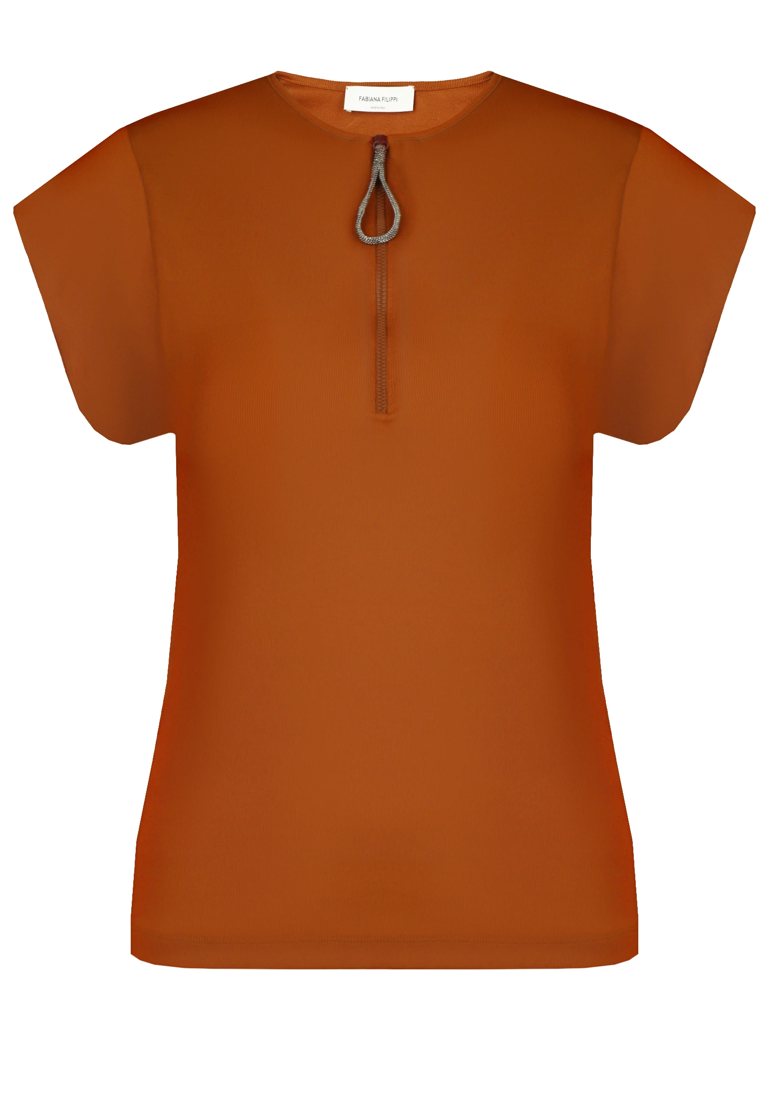 FABIANA FILIPPI Tシャツ ペイズリー装飾 カーキ 専用 FABIANA FILIPPI