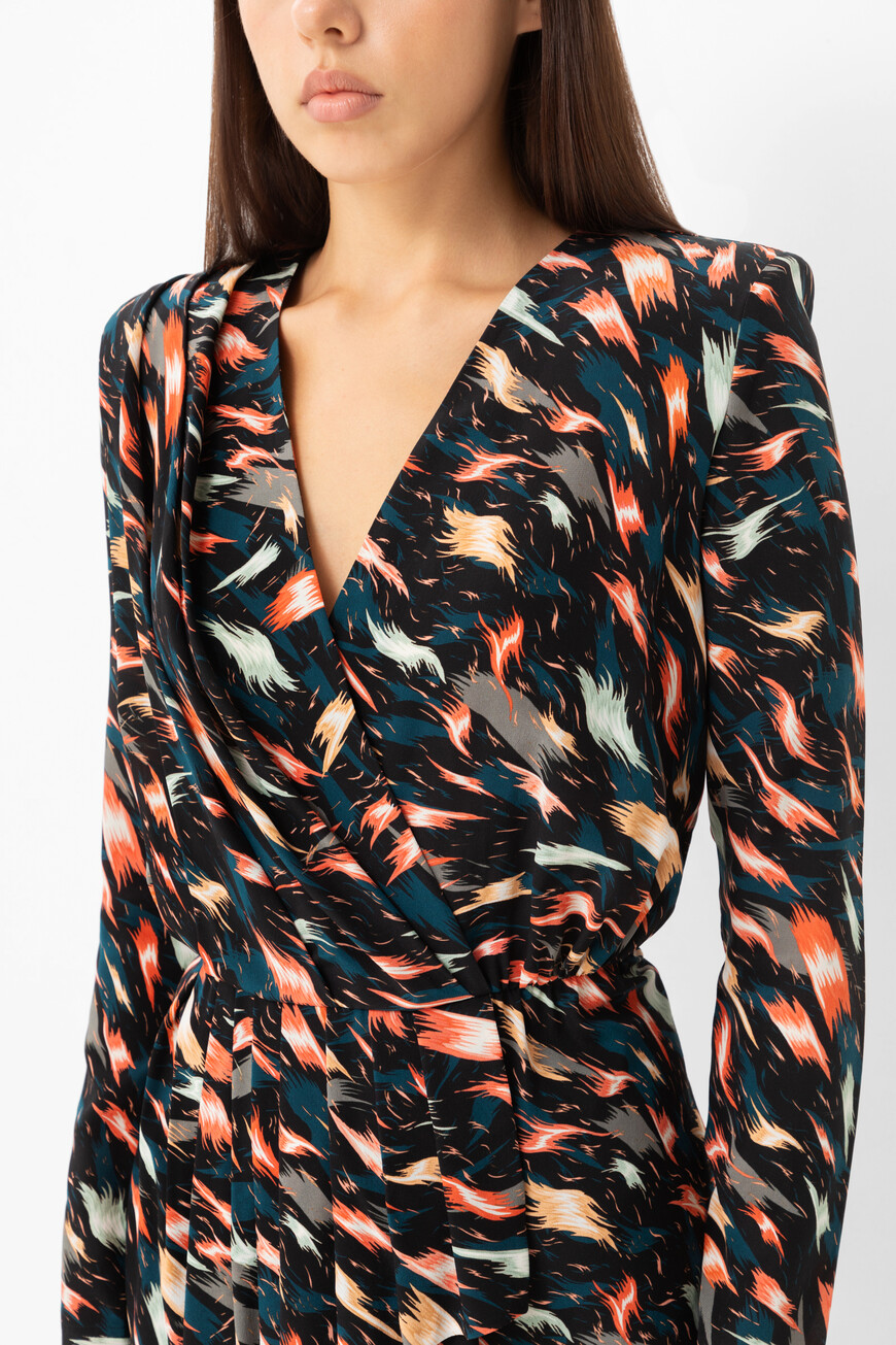 платье  из шелка цветной BW20F911GH 960 купить с доставкой