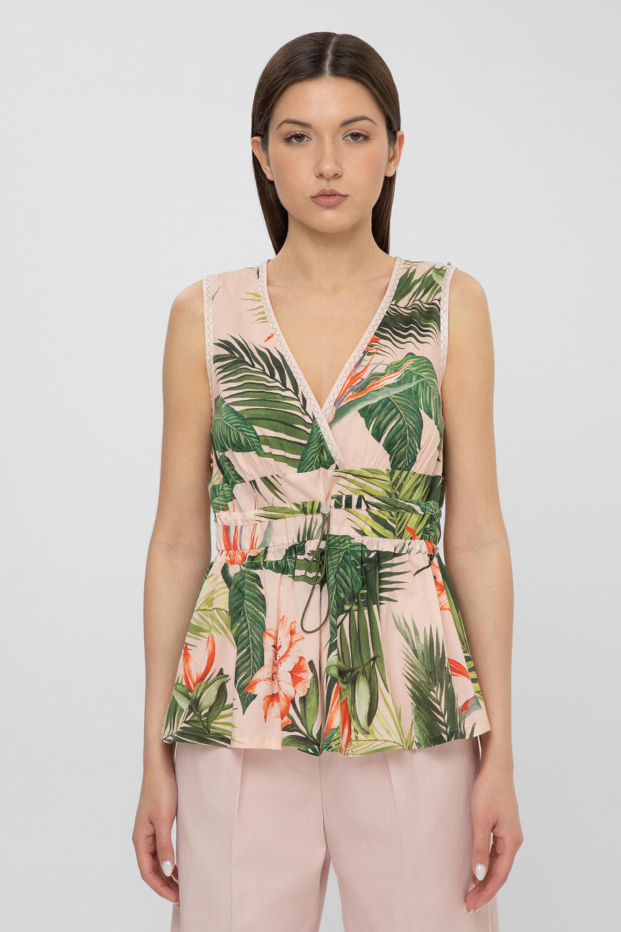 

Топ Max Mara Из Хлопка С Цветочным Узором, Розовый