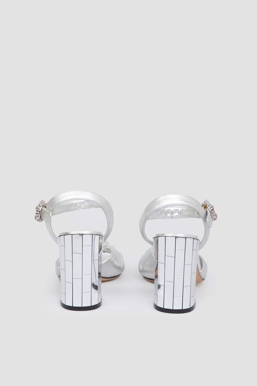 босоножки  с зеркальным каблуком CR0803 A1016 80998 со скидкой