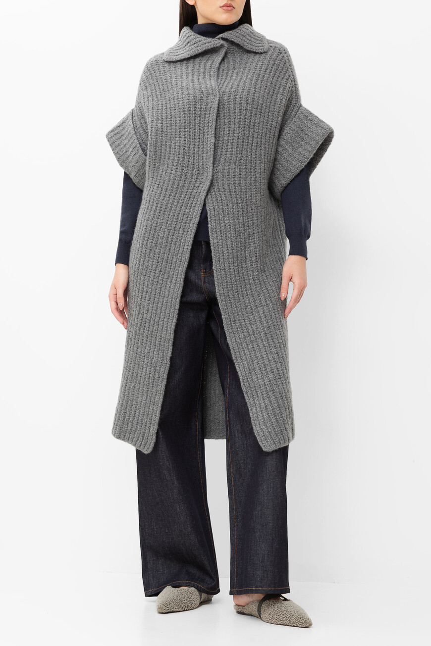 

Кардиган Kiton Из Кашемира И Шелка Серый