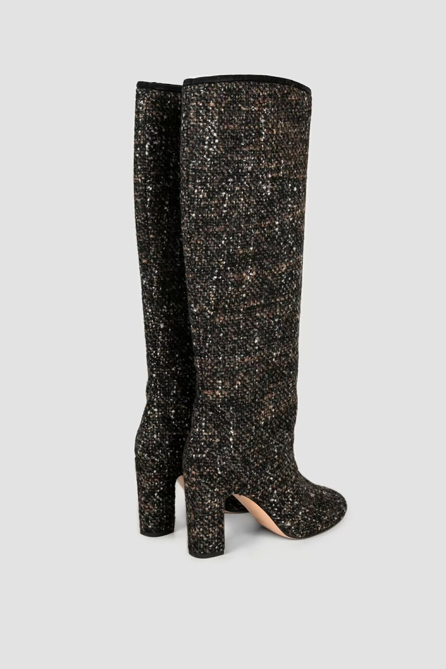 сапоги  из плотного фактурного твида D48802X05S3901001 купить с доставкой