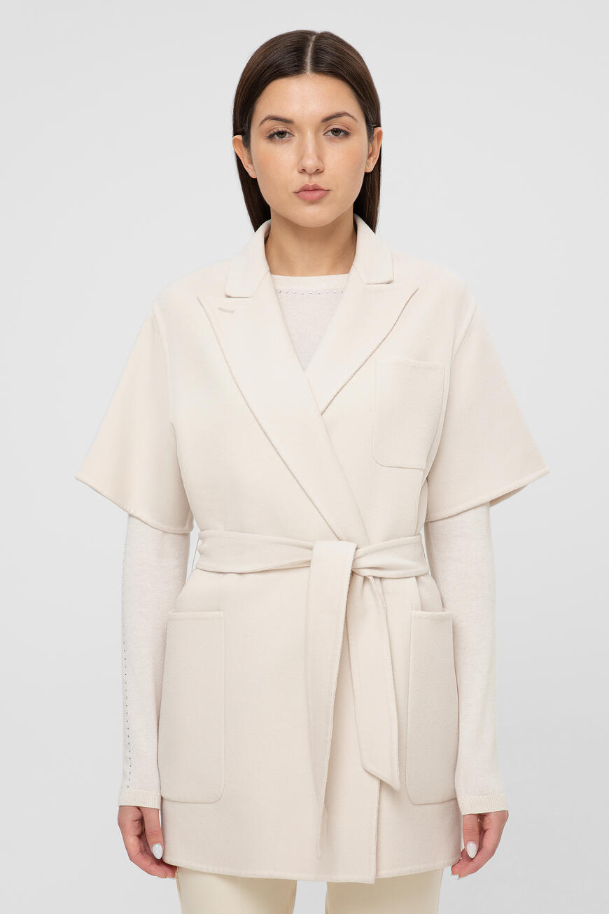 

Полупальто Max Mara Из Кашемировой И Шерстяной Ткани, Бежевый