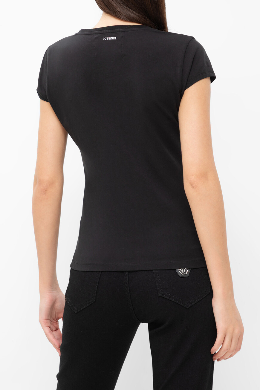 футболка  с декором пайетками P19 I2PF072 6309 9000 по акции