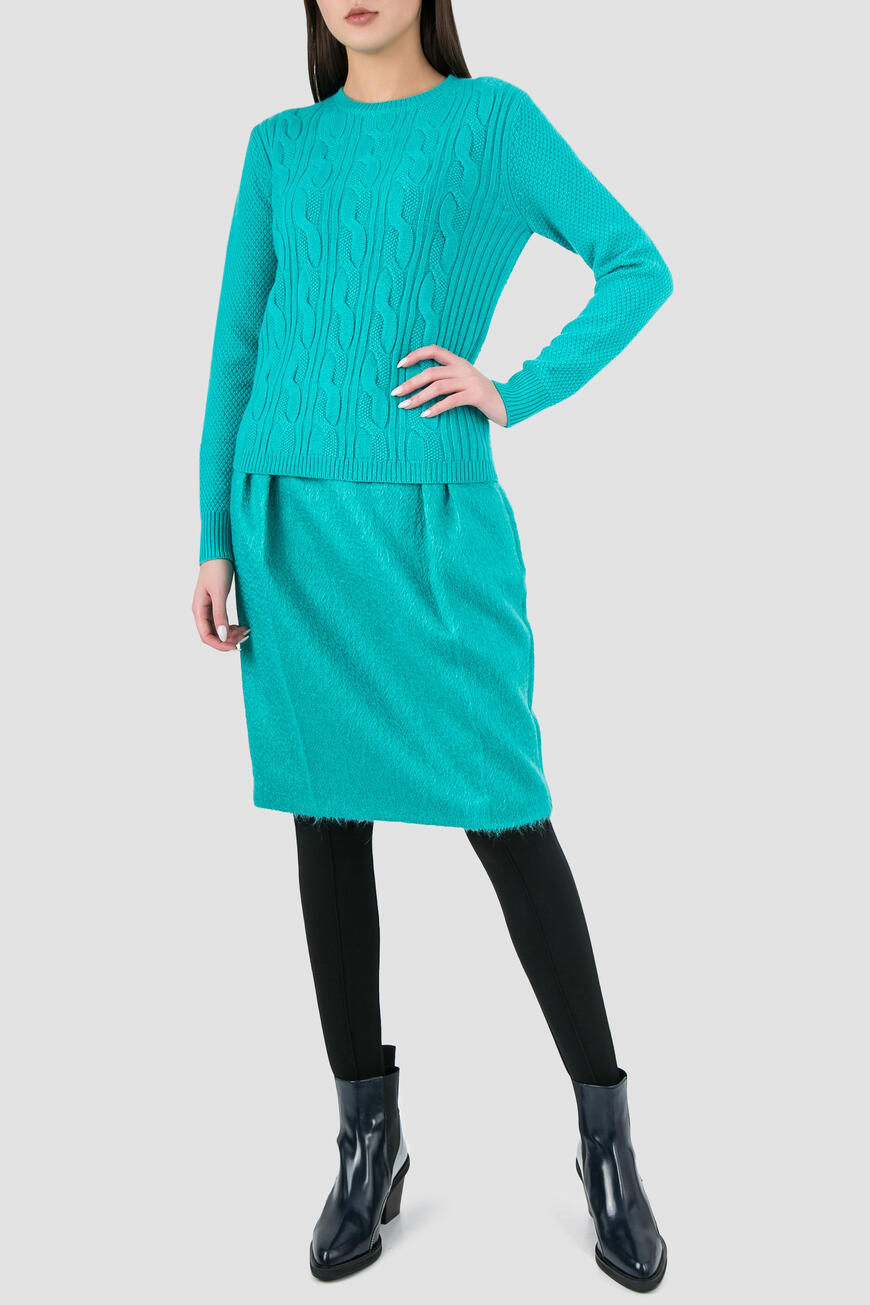 джемпер  с фактурным узором бирюзовый TERMOLI 13660593 012 купить с доставкой