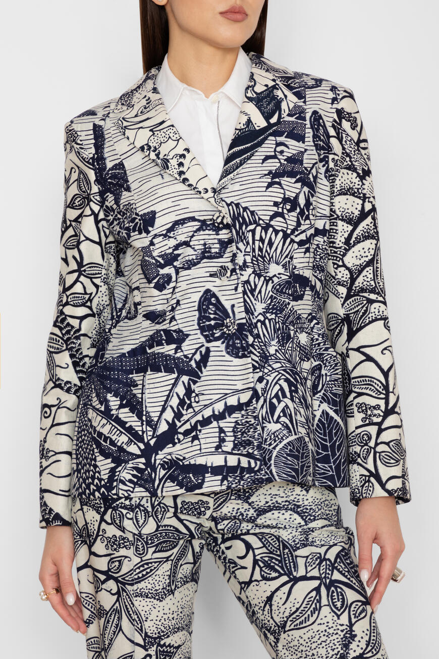 

Пиджак Dior С Принтом Toile De Jouy Белый/Синий