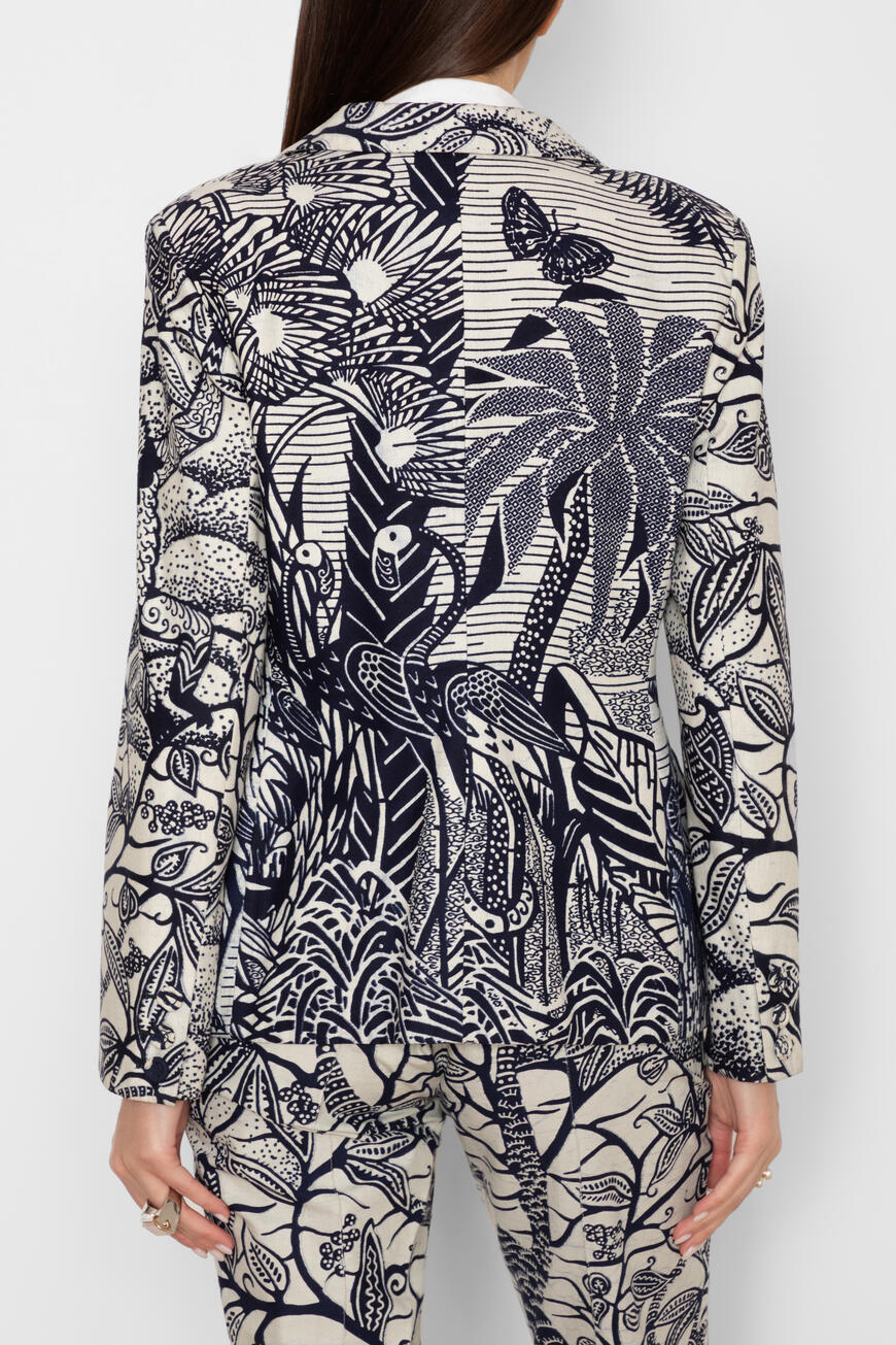 пиджак  с принтом toile de jouy белый/синий 011V01ACMIX 0863 по акции