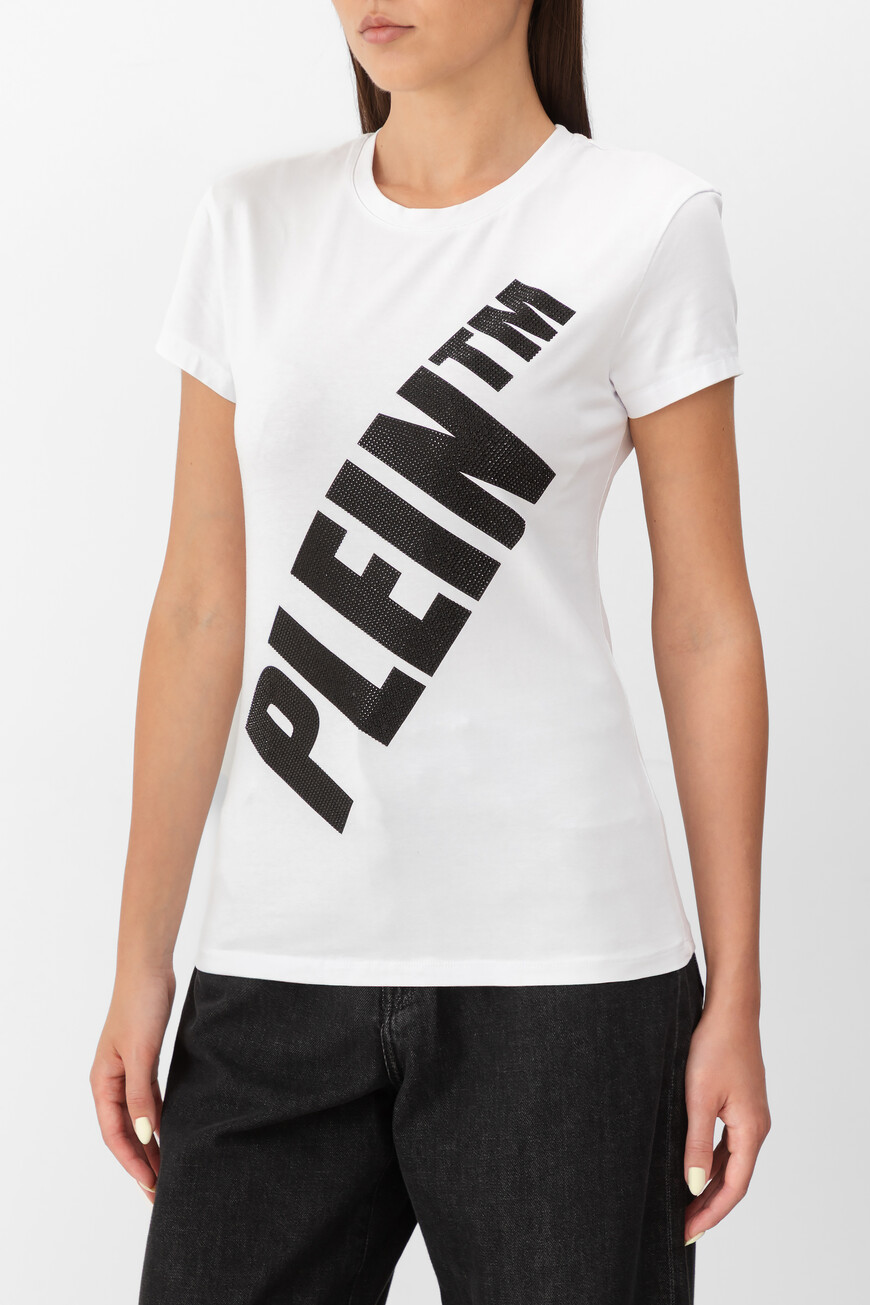 футболка  с контрастным лого белый P20C WTK1951 PTE003N 01 фотография