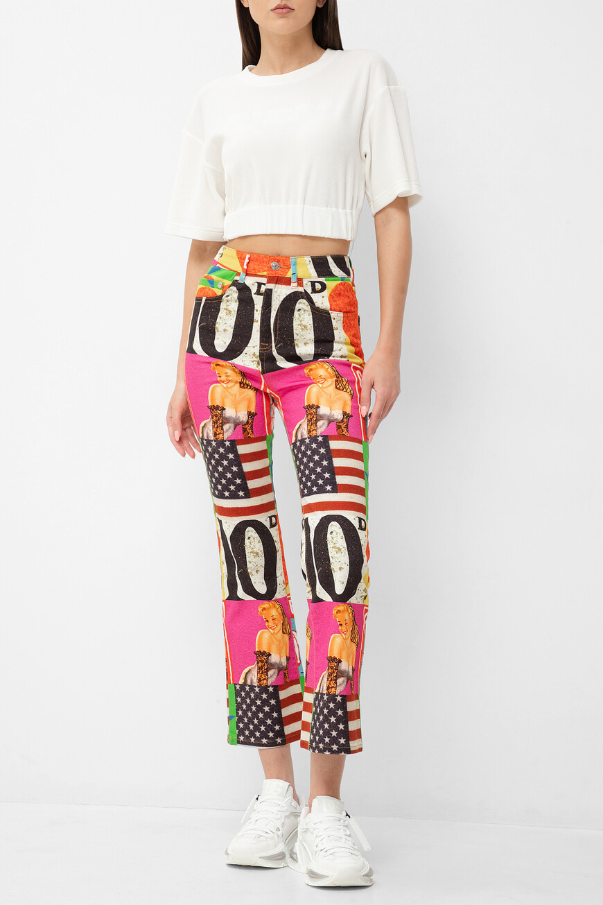 джинсы  с дизайнерским принтом I2P2K04 6201 S0X1 со скидкой