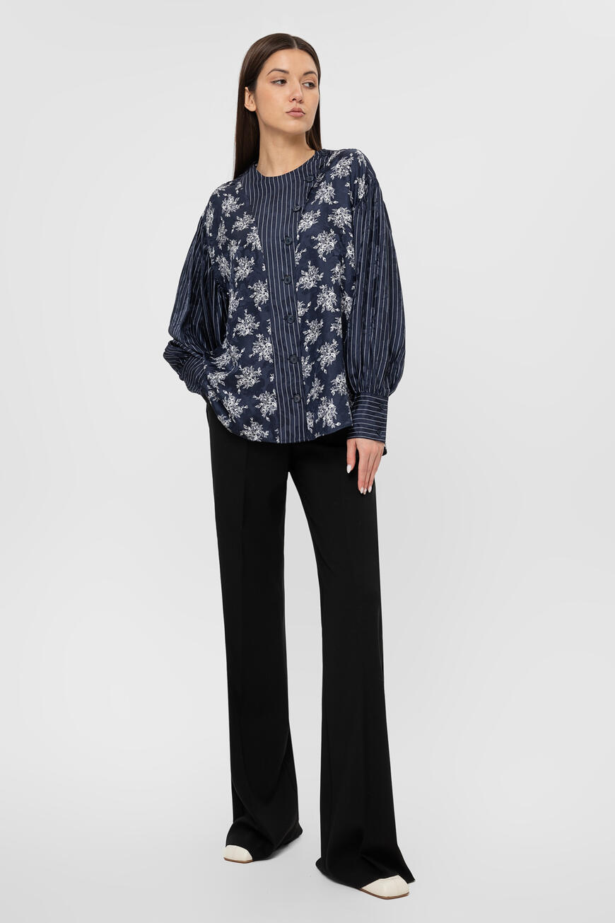 блуза  с набивным рисунком т.синий/белый BULL 21960409 001 по акции