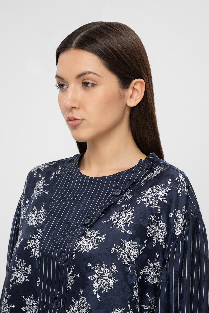 блуза  с набивным рисунком т.синий/белый BULL 21960409 001 по низкой цене