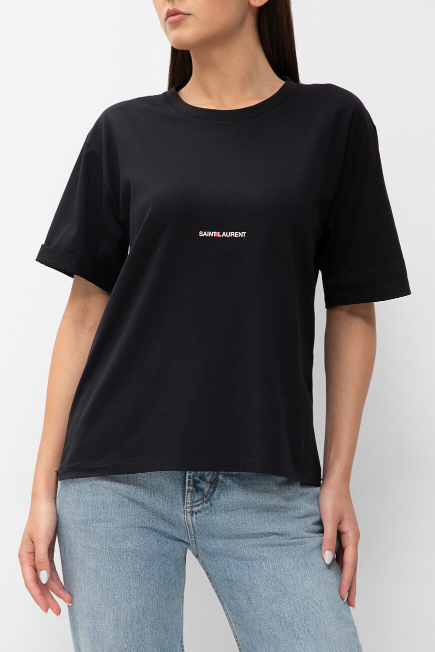 

Футболка Saint Laurent Модель Rive Gauche, Черный