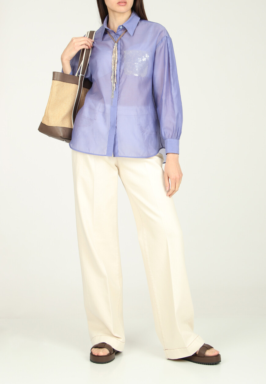 рубашка  от бренда peserico вид слева