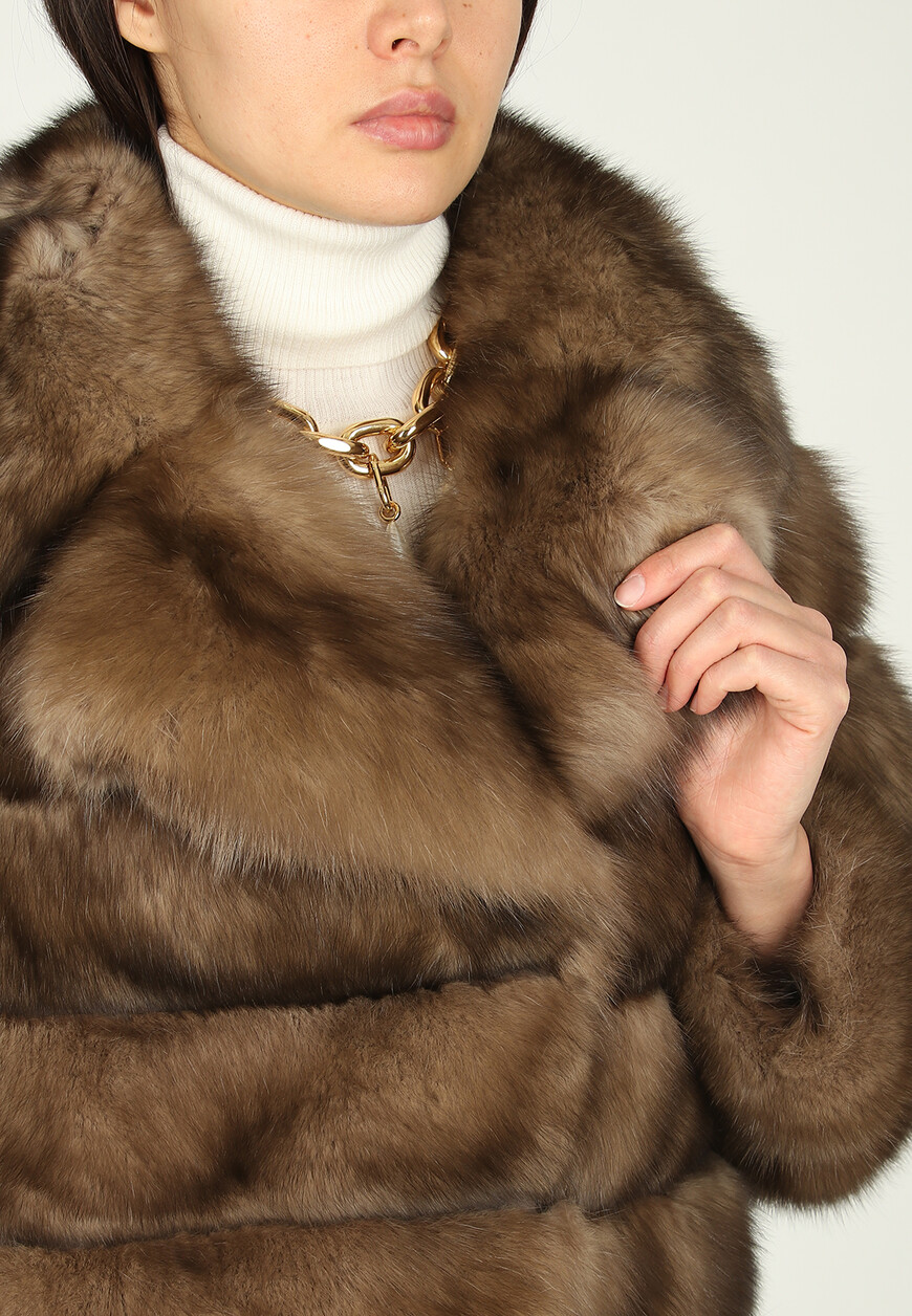 шуба  KRUSKA mod BARGUZINSKY TORTORA со скидкой