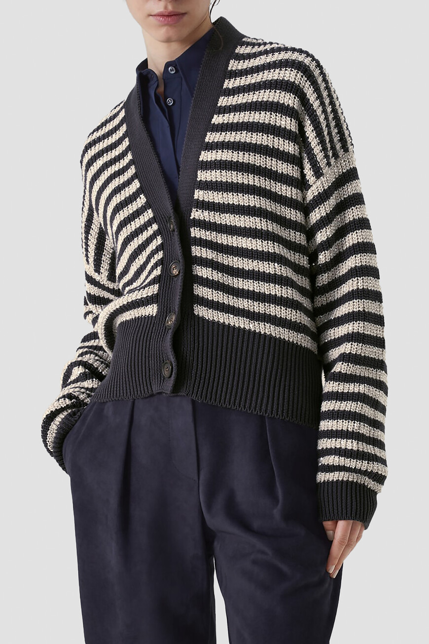 

Кардиган Brunello Cucinelli, Т.серый/белый