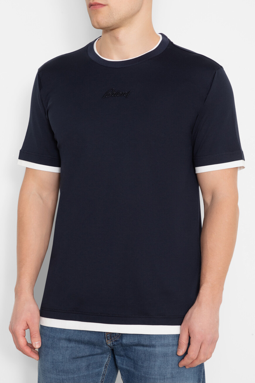 

Футболка Brioni, Т.синий/белый