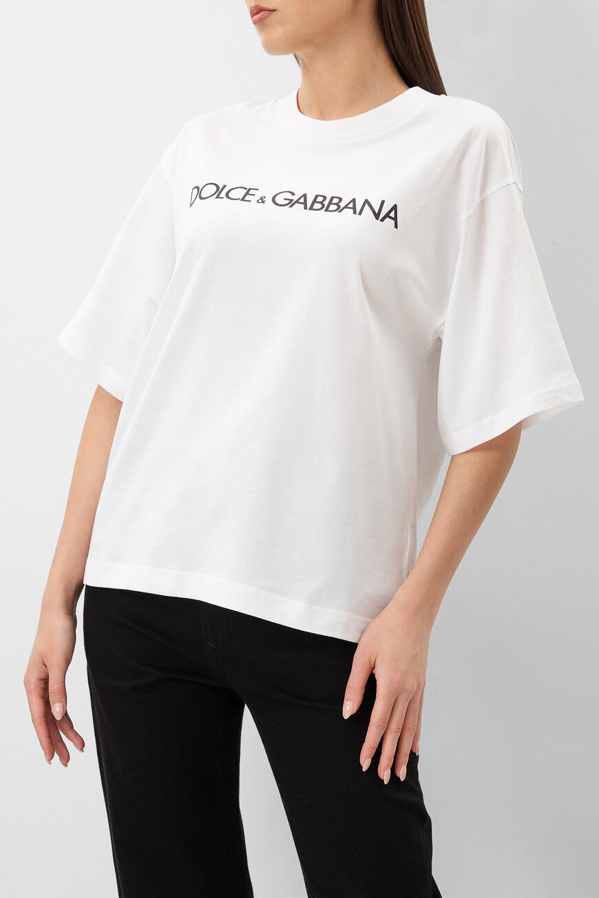 

Футболка Dolce&Gabbana Модель Из Капсульной Коллекции Essential, Белый