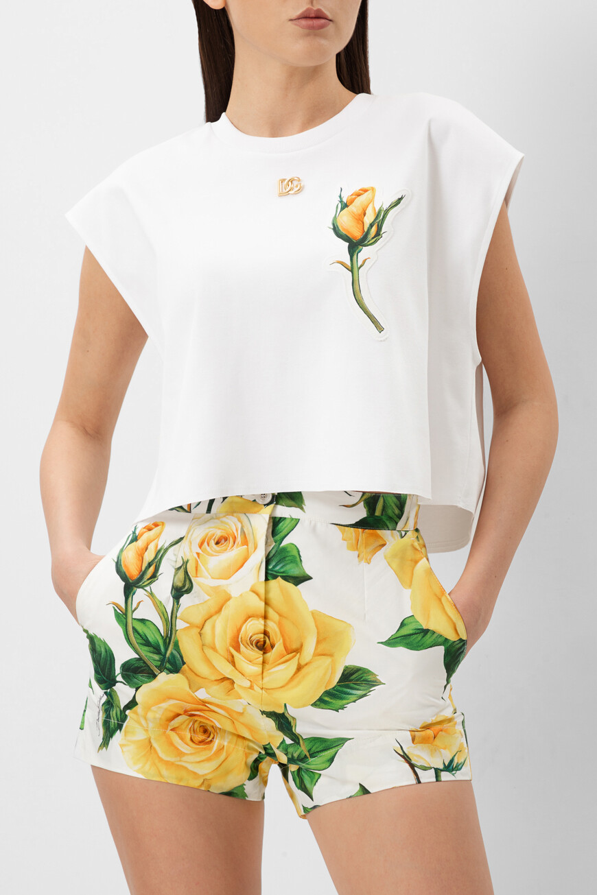 

Футболка Dolce & Gabbana Модель Из Коллекции Flowering, Белый