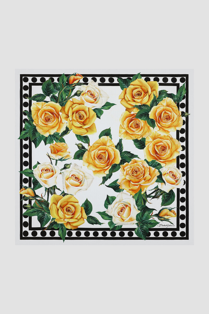 

Платок Dolce & Gabbana Модель Из Коллекции Flowering, Желтый/белый