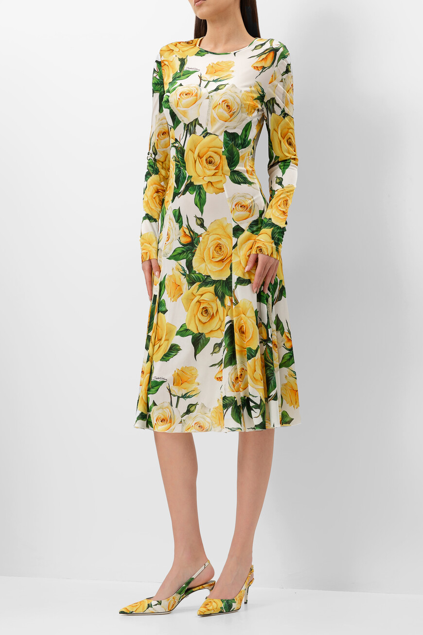 

Платье Dolce & Gabbana Модель Из Коллекции Flowering, Желтый