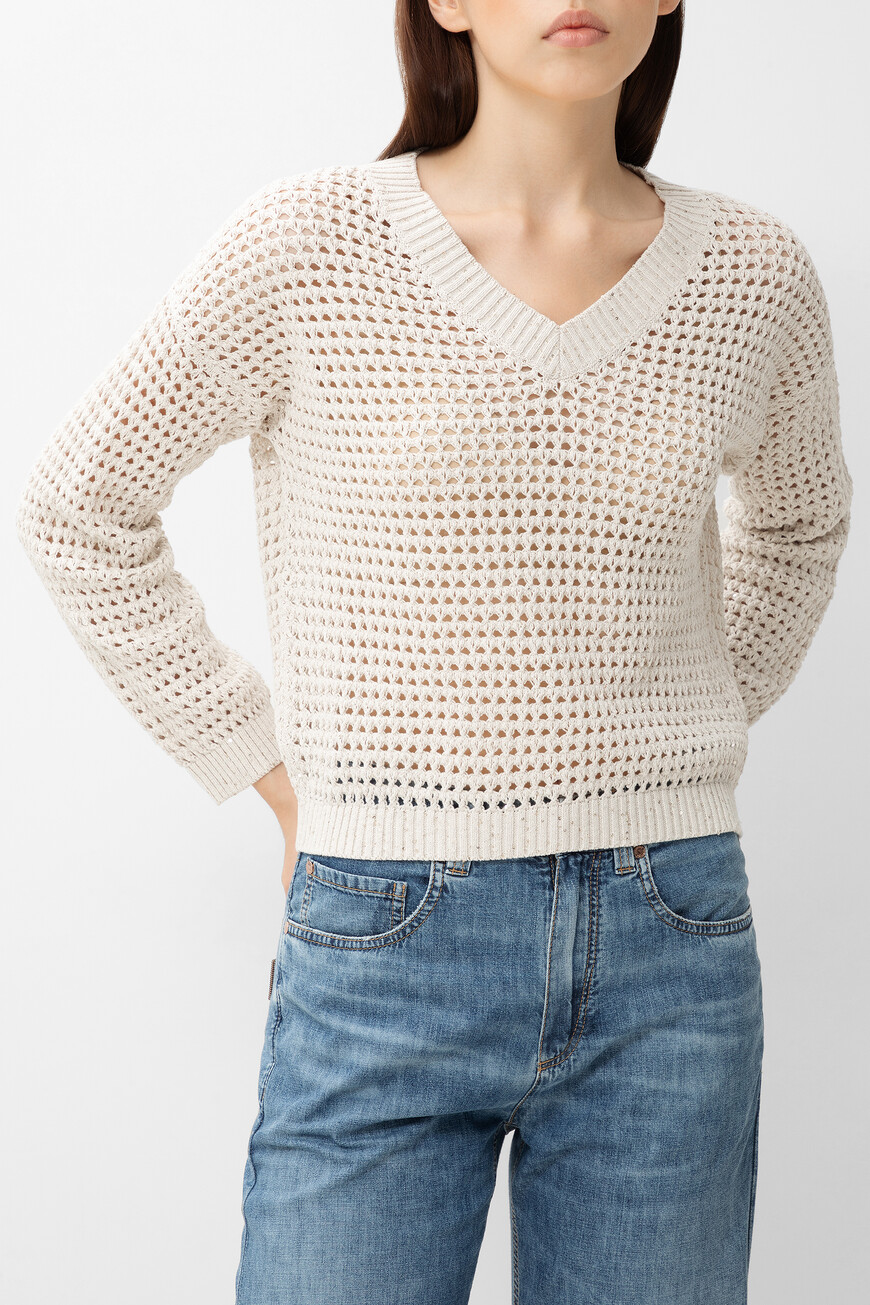 

Свитер Brunello Cucinelli Модель Dazzling Net, Св.бежевый