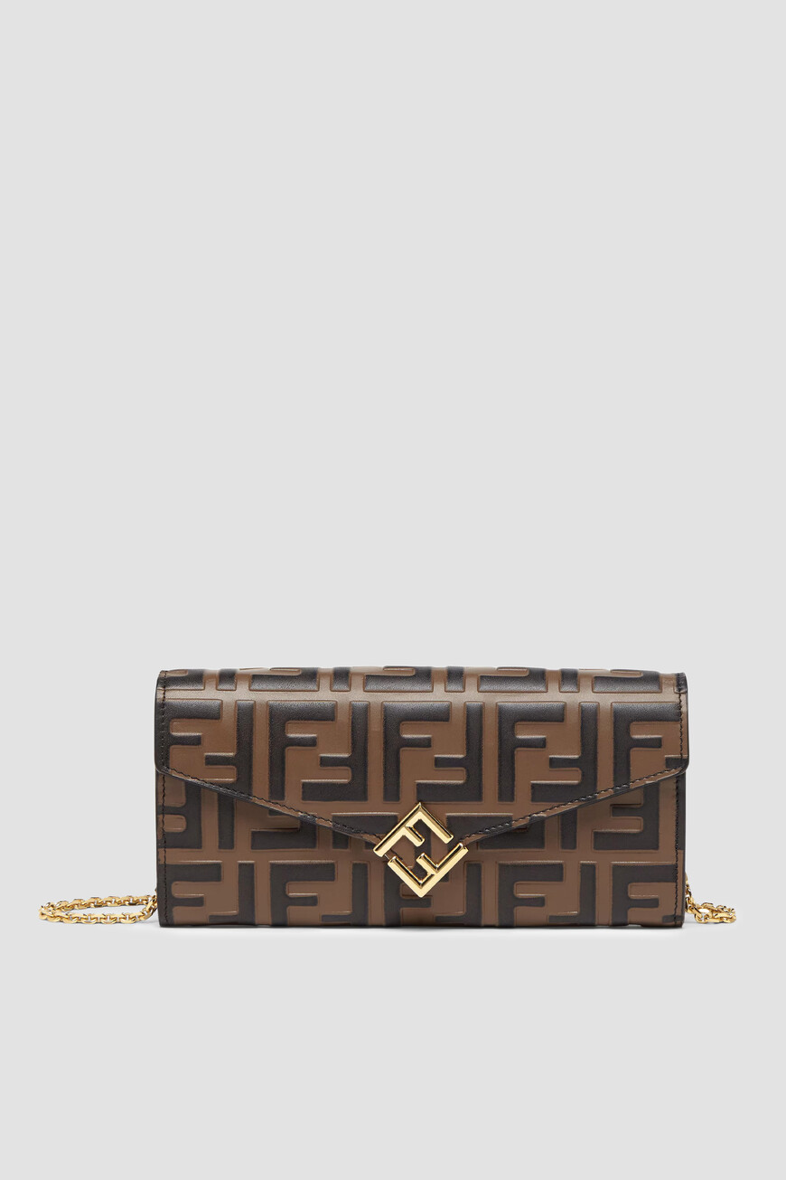 

Кошелек Fendi Модель Ff Diamonds, Коричневый/черный