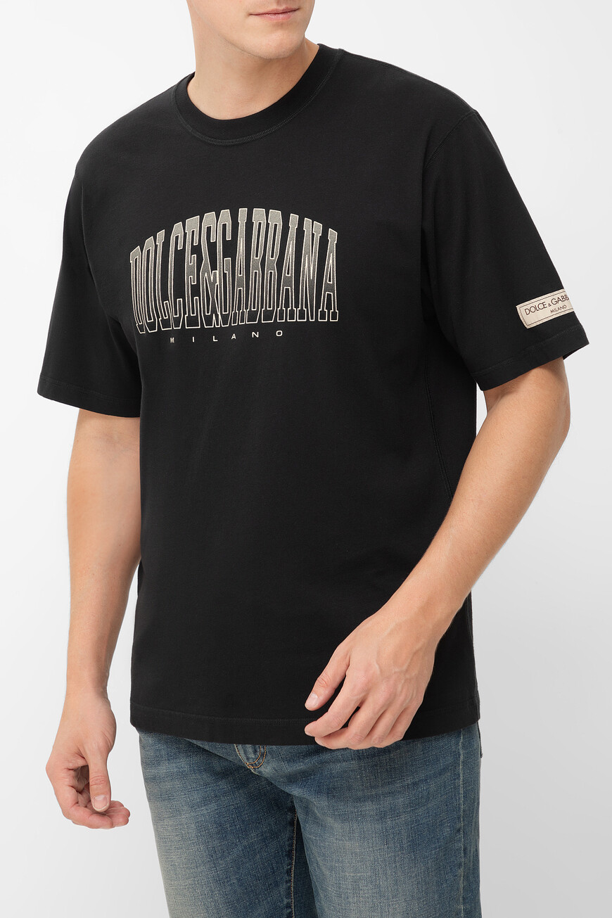 

Футболка Dolce&Gabbana Модель Из Коллекции Palermo, Черный
