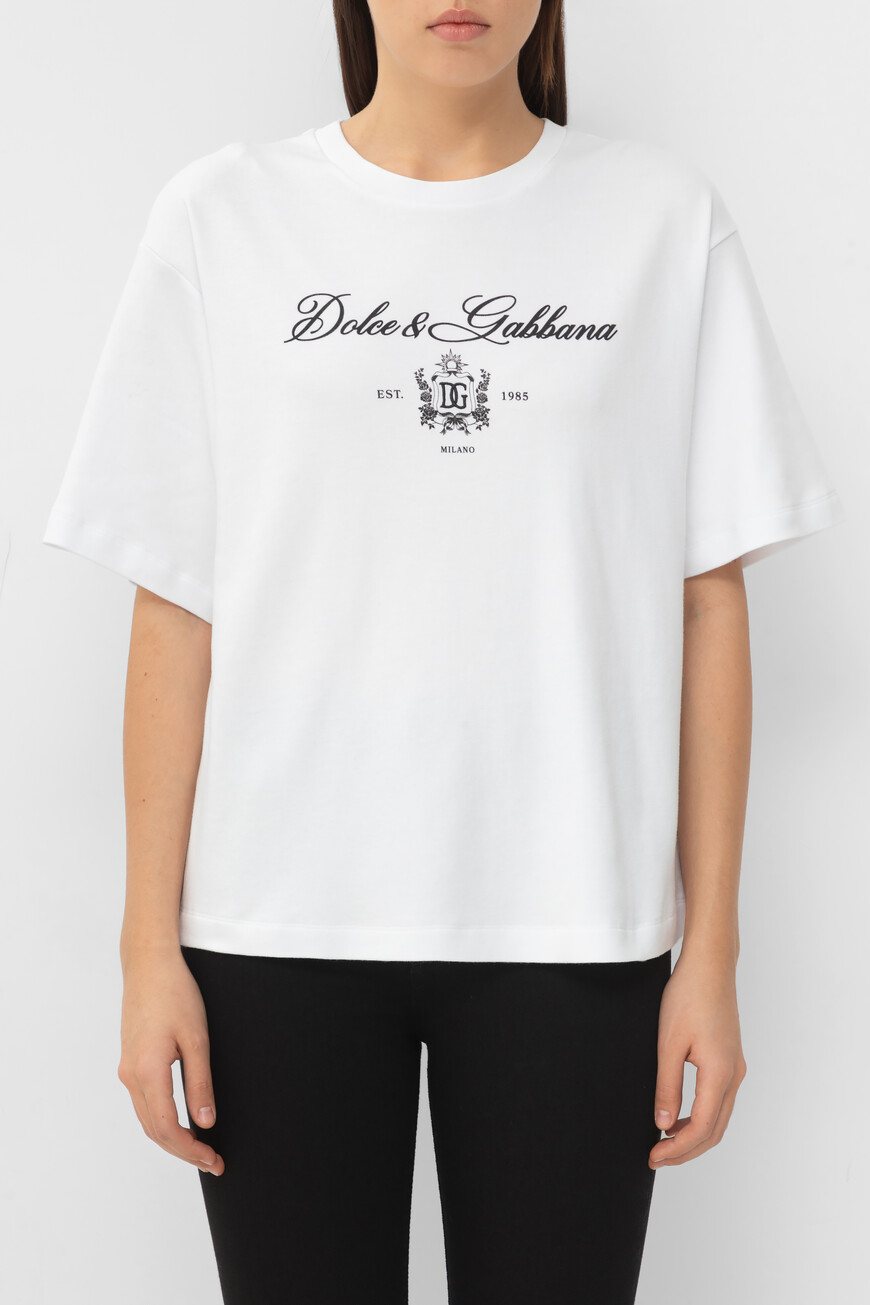 

Футболка Dolce&Gabbana Модель Из Коллекции Black Sicily, Белый