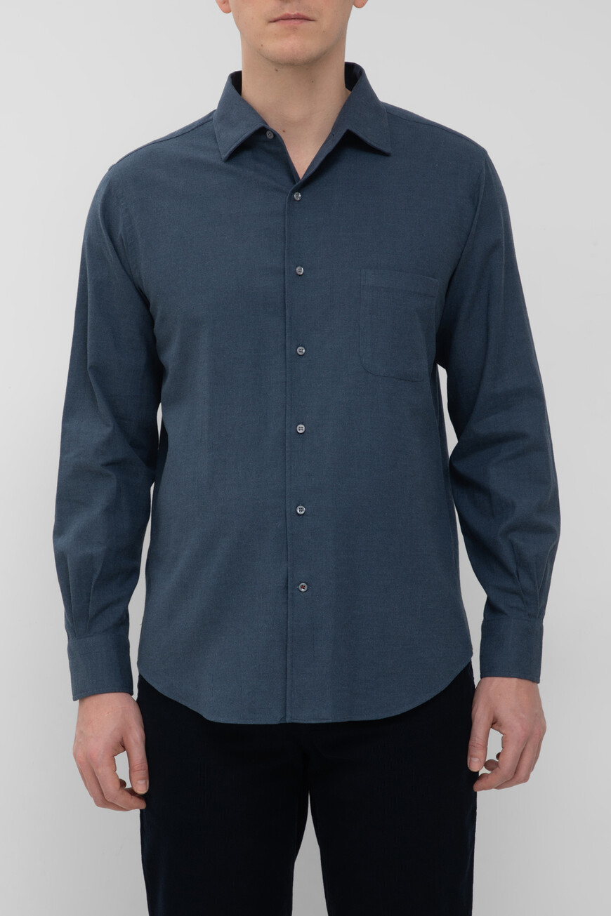 

Рубашка Loro Piana Модель André, Синий