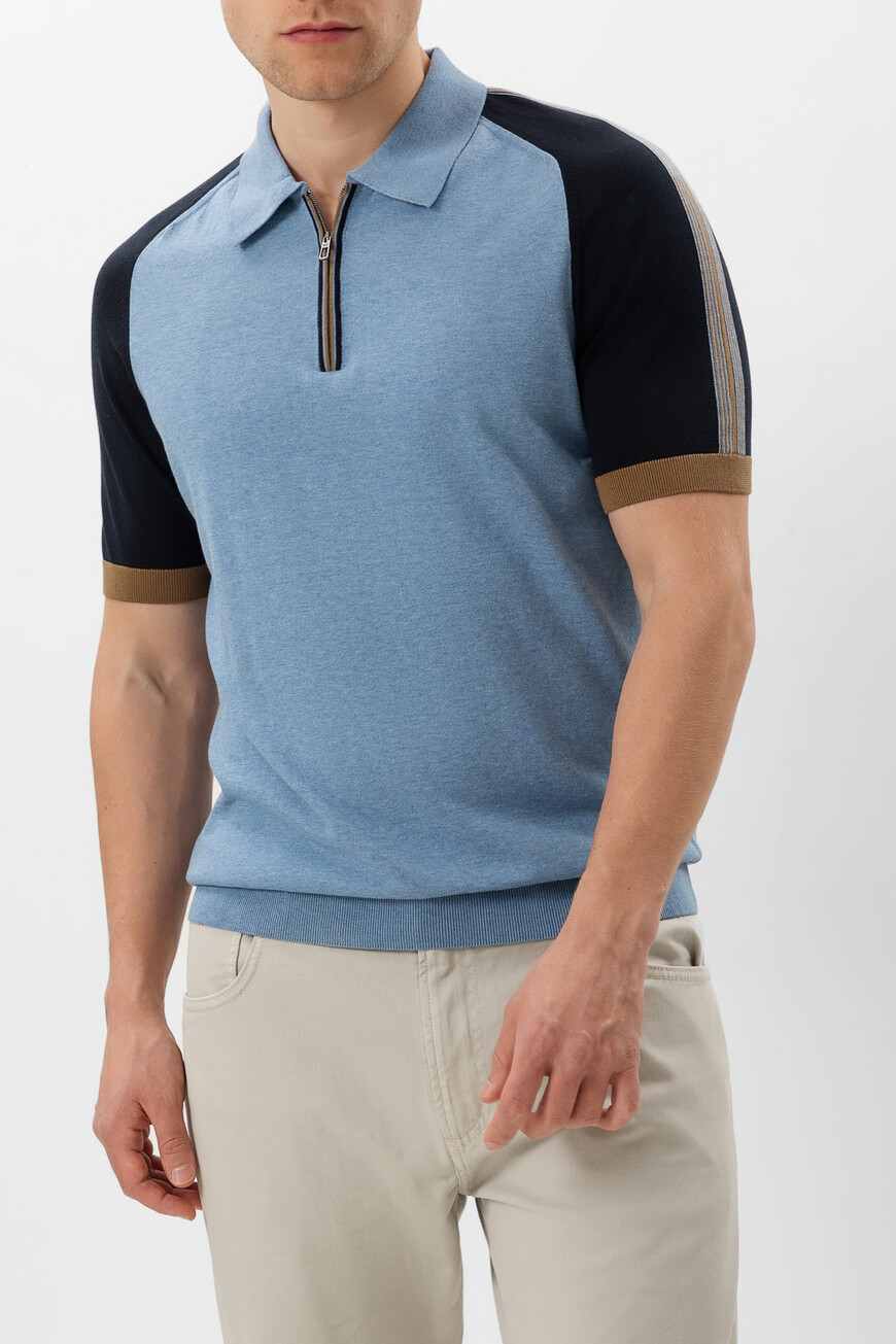 

Поло Emiliano Zapata, Голубой/т.синий