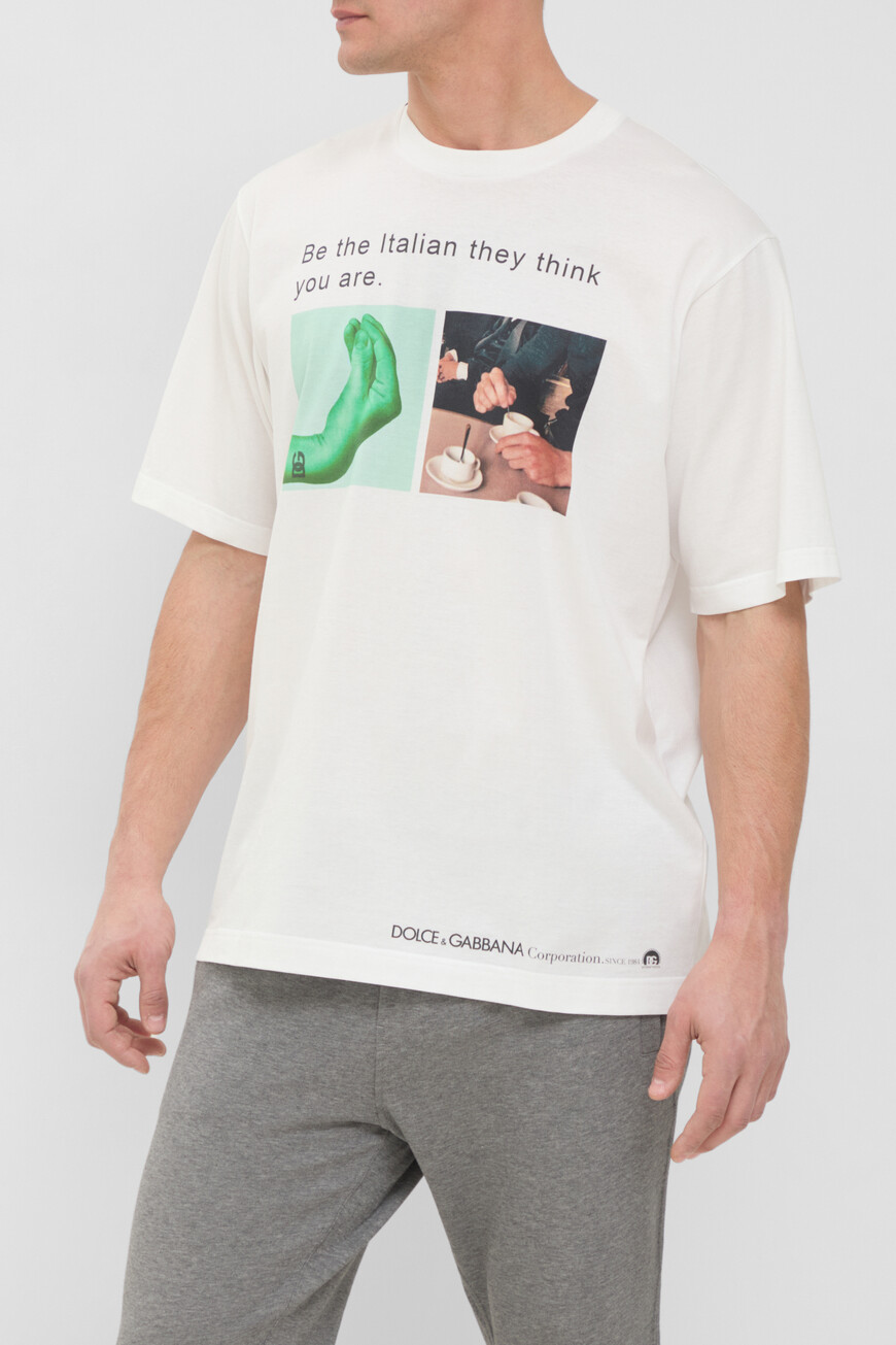 

Футболка Dolce&Gabbana Модель Из Коллекции Italian Holiday, Белый