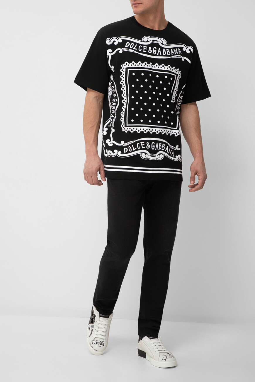 футболка dolce&gabbana модель из коллекции dna с принтом bandanna G8PN9T G7N8O N0000 по низкой цене