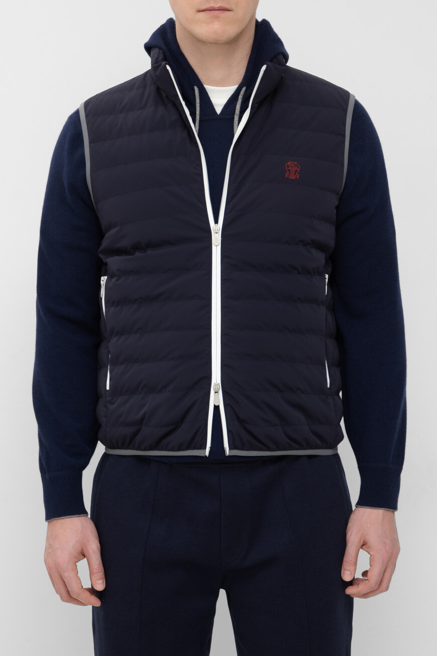 

Жилет Brunello Cucinelli Модель Из Линейки Travelwear, Синий