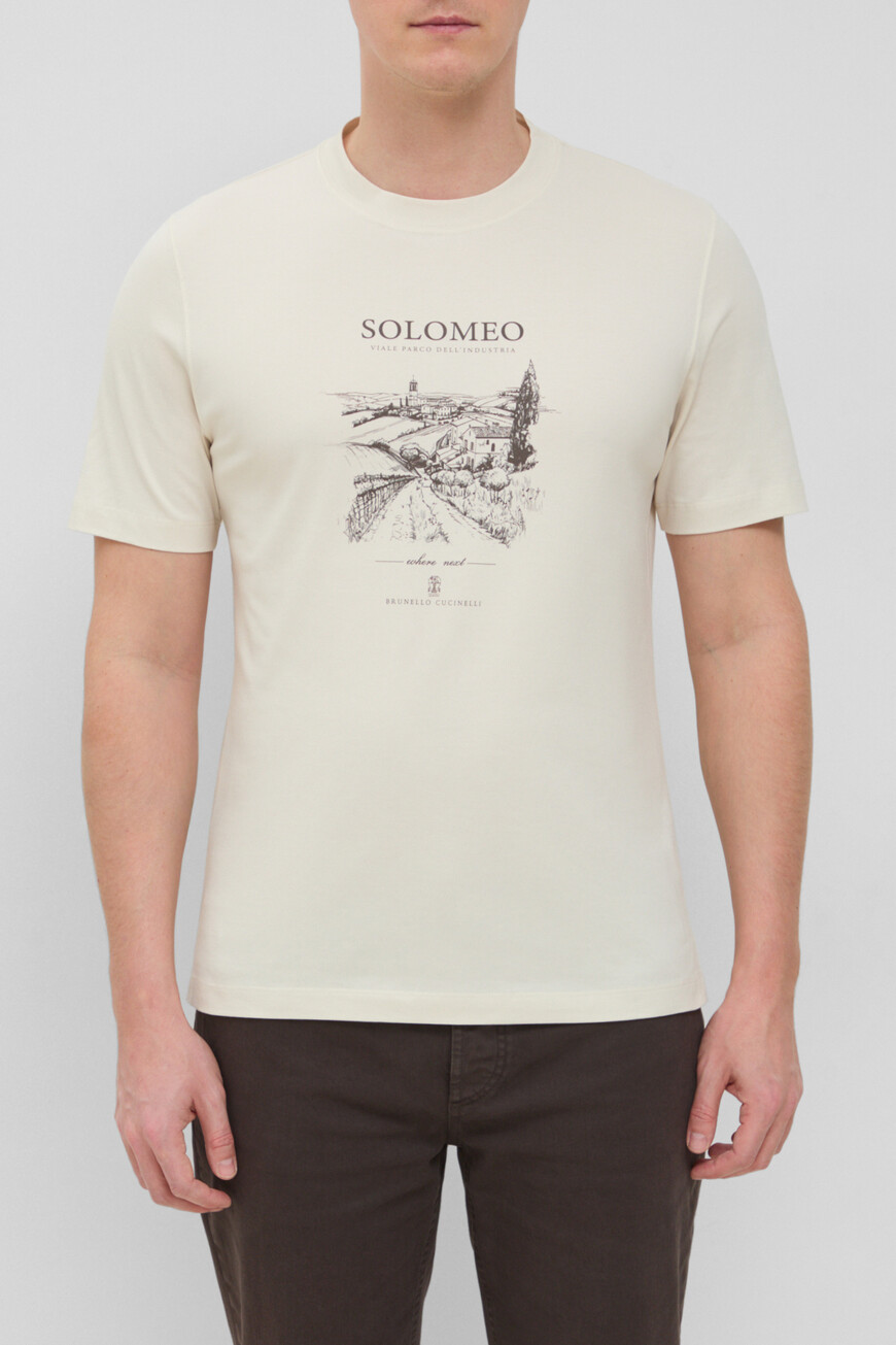 

Футболка Brunello Cucinelli Модель Solomeo, Бежевый