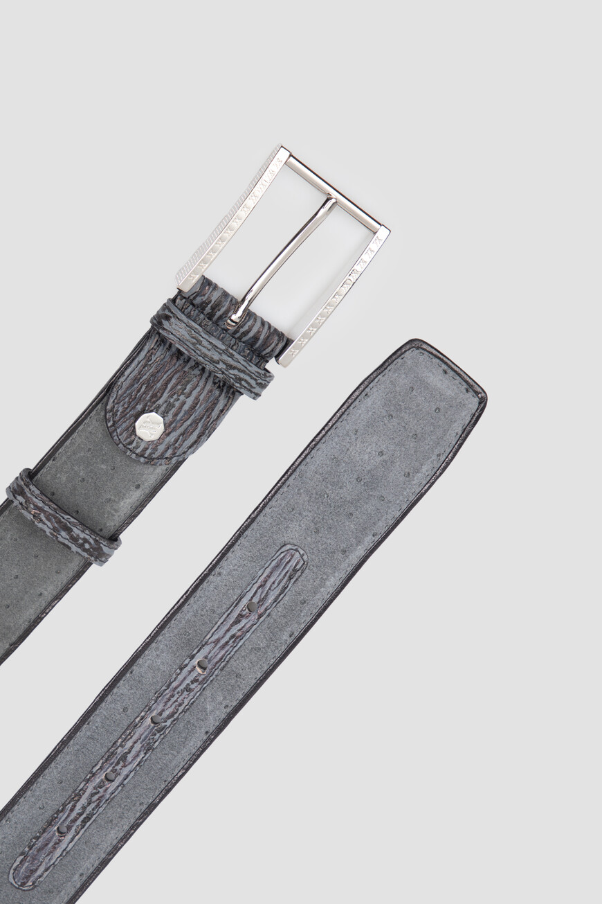 ремень  BELTS-492/40 PALLADIO-BLACK ALCE CALF/GRAY со скидкой