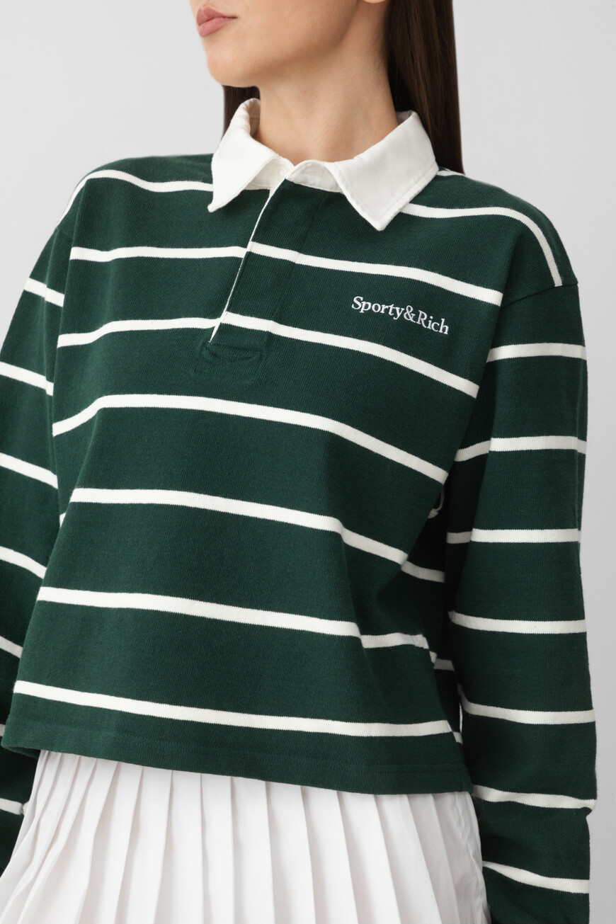 поло sporty rich модель serif logo rugby ST008606300GR51 купить с доставкой