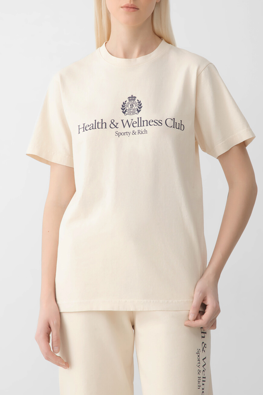 футболка sporty rich модель h&w crest TO043606241CR01 фотография