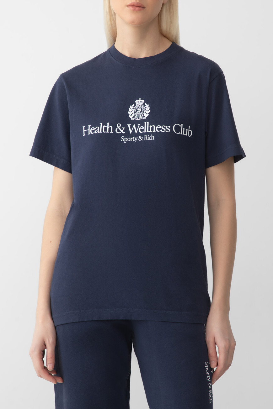 футболка sporty rich модель h&w crest TO043612241BL106 фотография