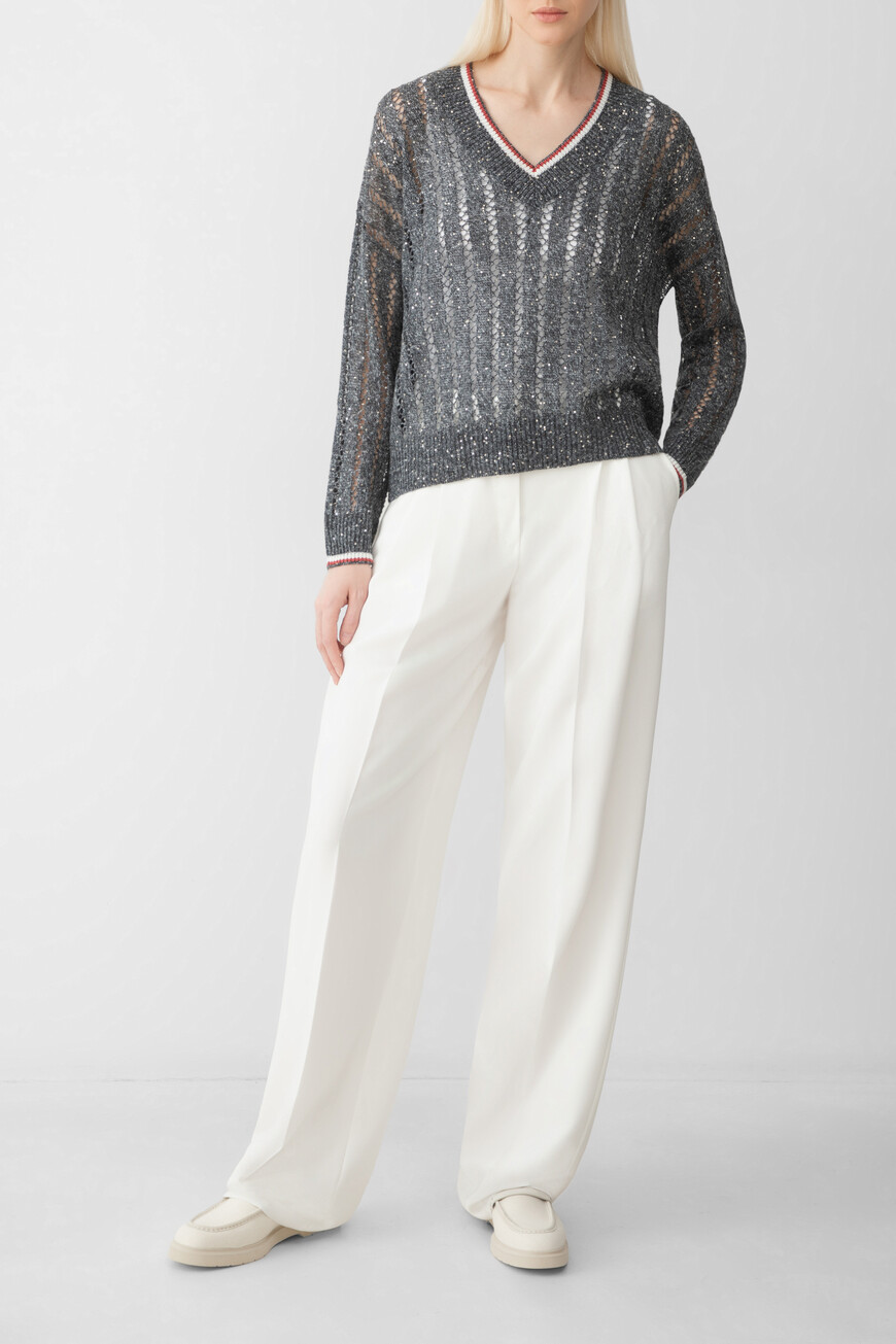 

Джемпер Brunello Cucinelli Модель Dazzling Ribbed Net, Синий