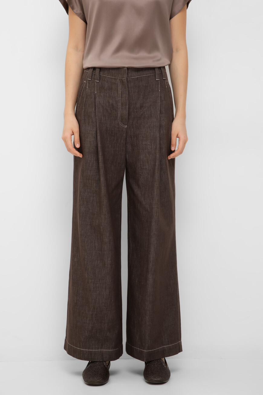 

Брюки Brunello Cucinelli Модель Wide Smart, Коричневый
