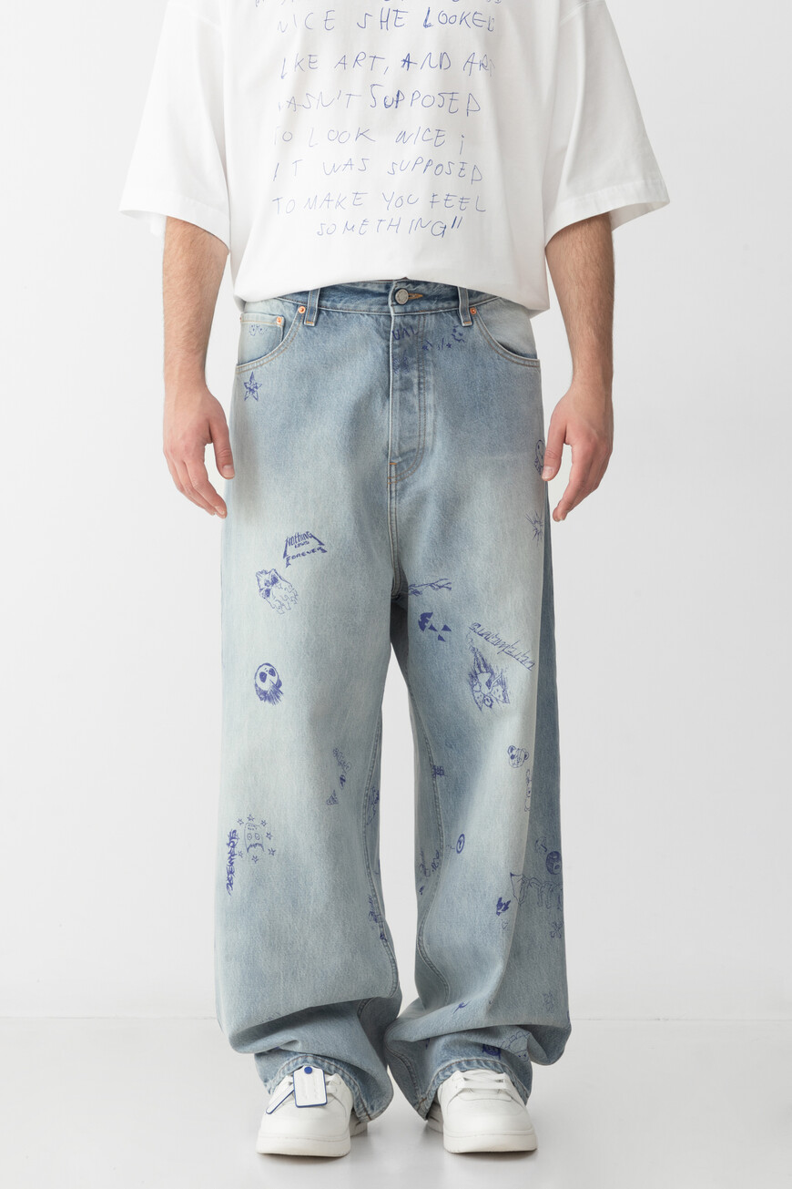 

Джинсы Vetements Модель Из Эксклюзивной Коллекции, Синий