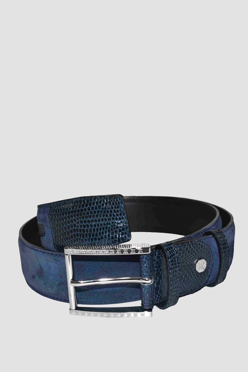 ремень  BELTS 492/40 PALLADIO-BLUE SUEDE/LIZARD фотография