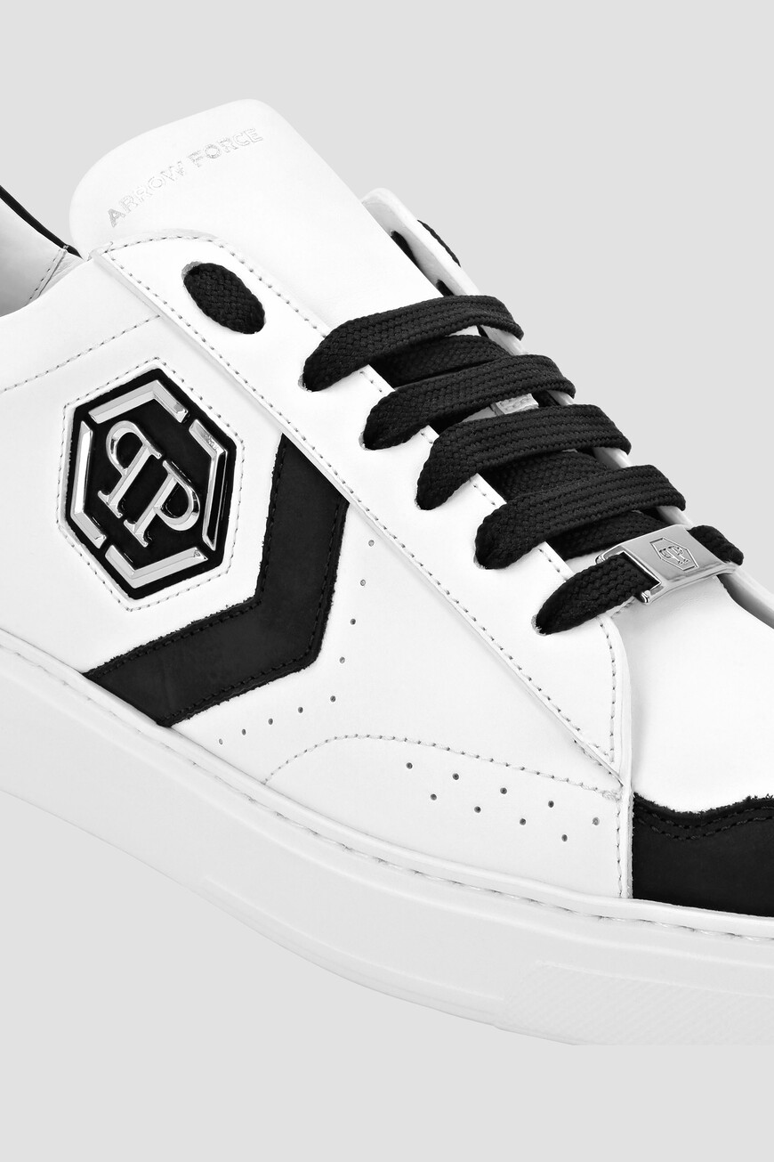 

Сникеры Philipp Plein Модель Lo-Top Arrow Force, Черно-белый