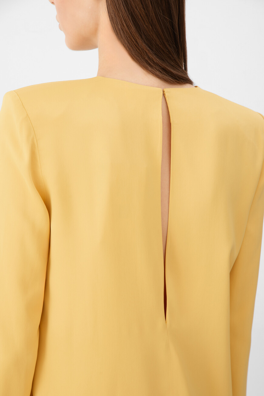 платье  модель shoulder SHOULDER SLEEVE MINI DRESS yellow по низкой цене