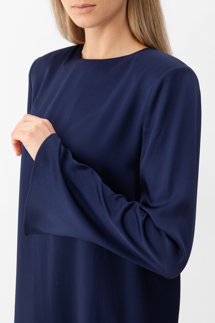 платье  модель shoulder SHOULDER SLEEVE MINI DRESS blue купить с доставкой