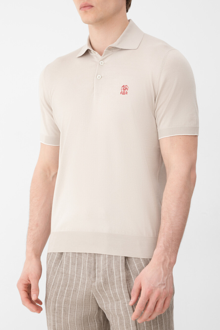 

Поло Brunello Cucinelli, Бежевый