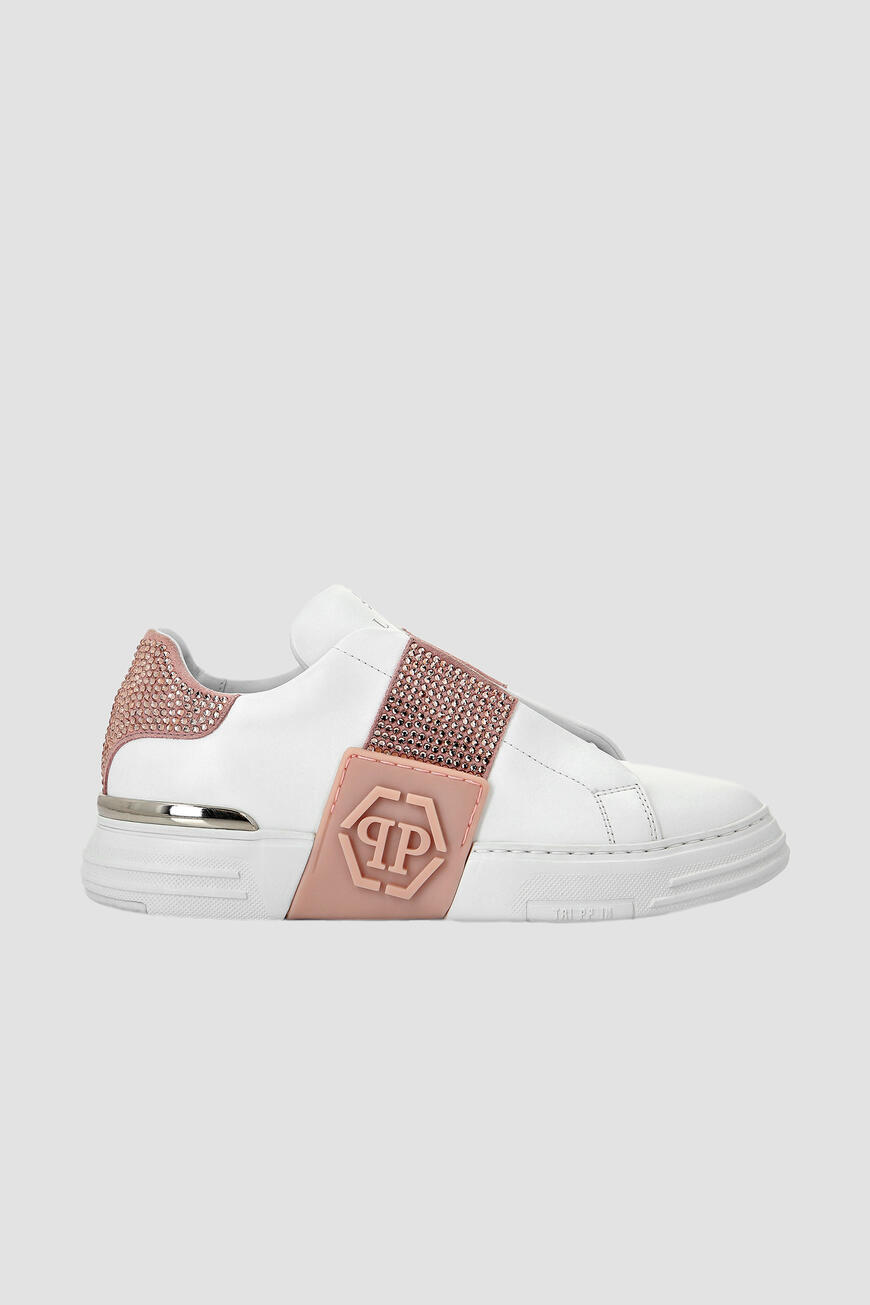 

Сникеры Philipp Plein Модель Lo-Top, Белый/розовый