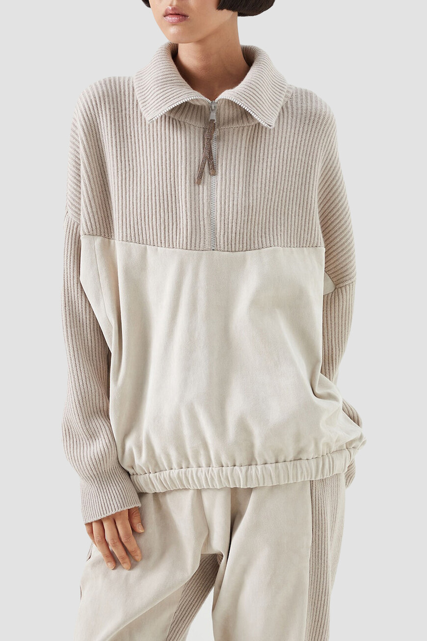 

Толстовка Brunello Cucinelli Модель Panel Линии Travelwear, Бежевый
