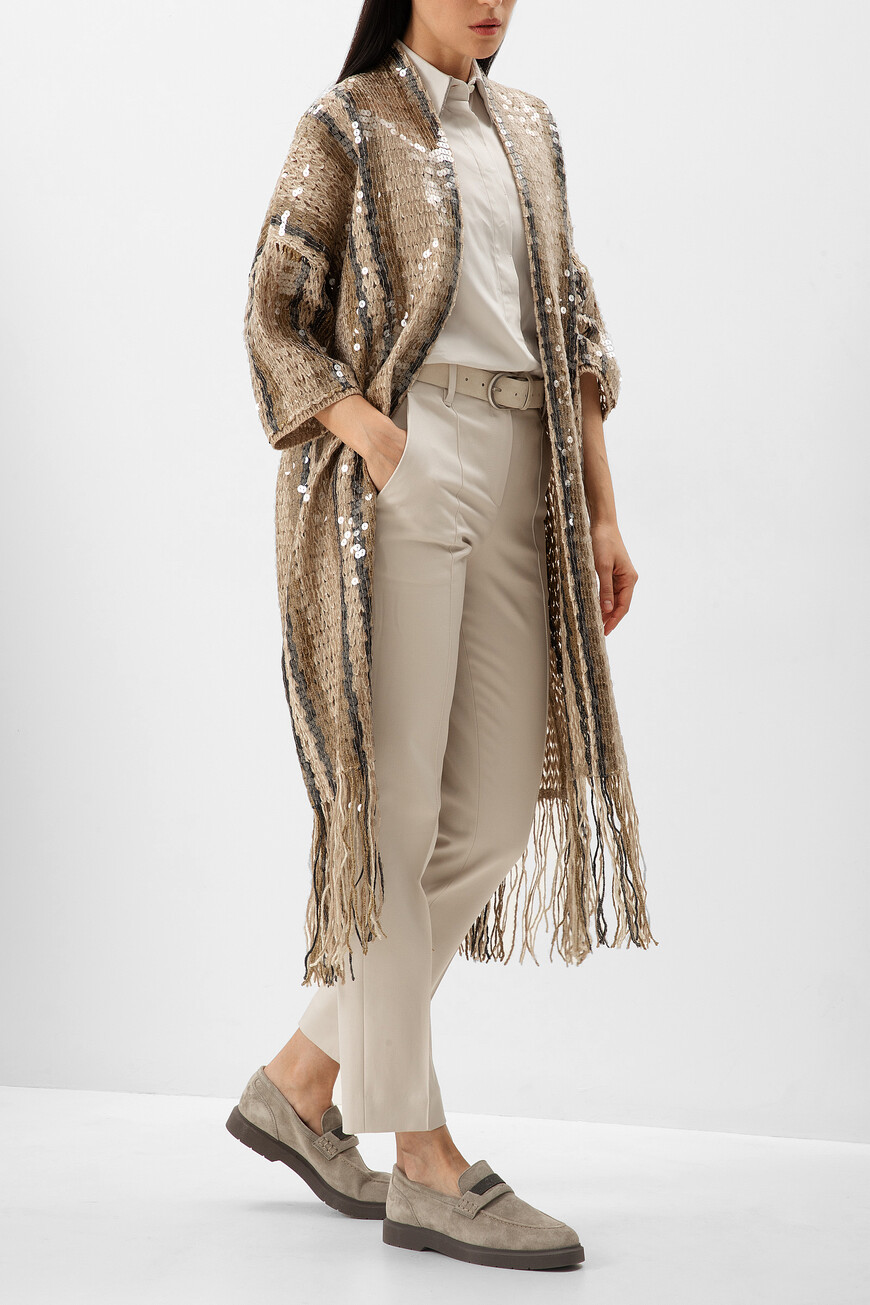 

Кардиган Brunello Cucinelli, Бежевый/черный