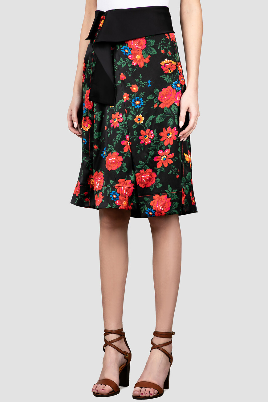 

Юбка Celine Из Шелкового Атласа, Черный